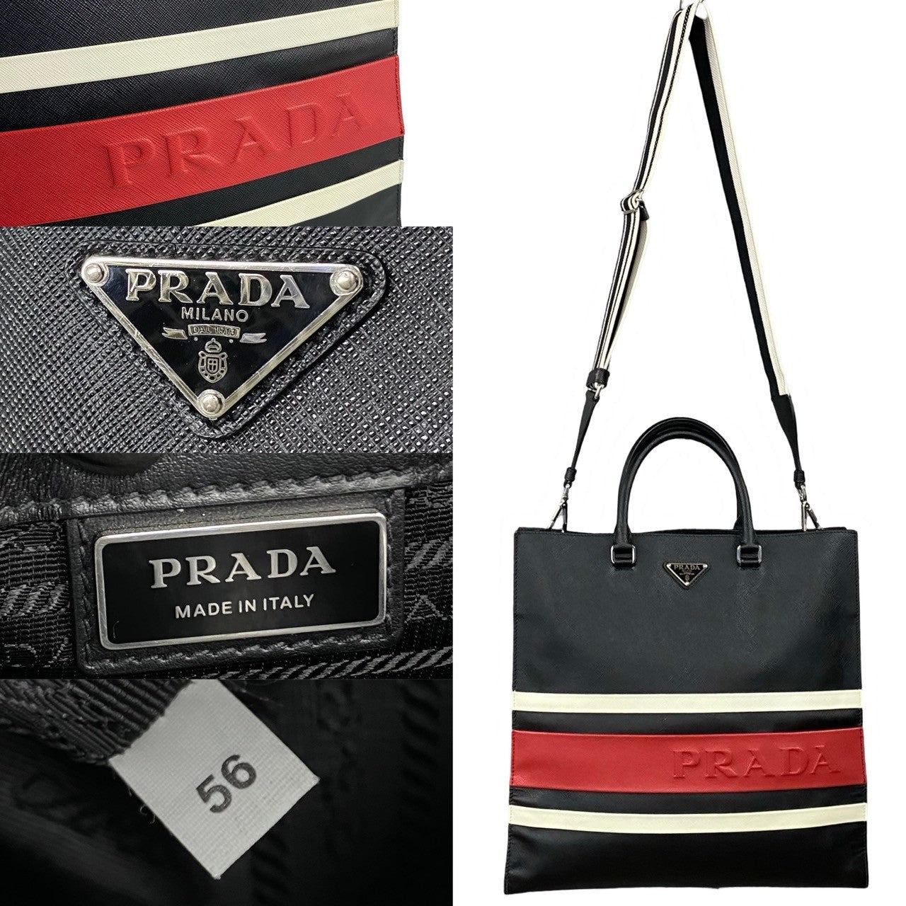 PRADA Shoulder Bag leather black