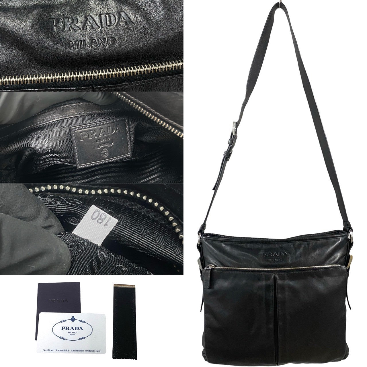 PRADA Shoulder Bag leather black