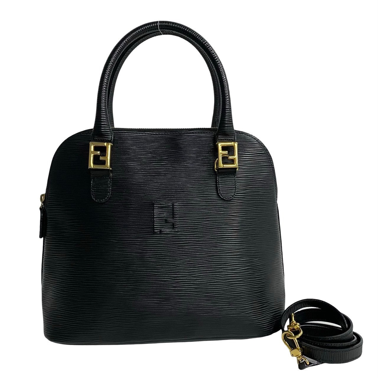 FENDI Shoulder Bag Epi Leather black