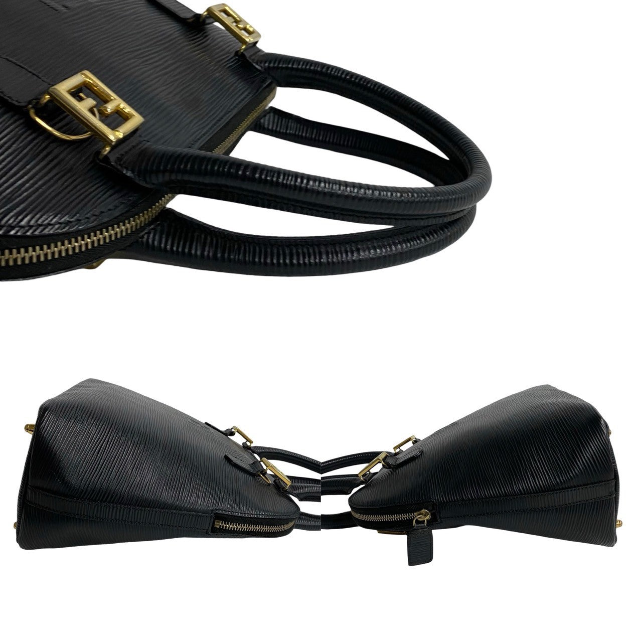 FENDI Shoulder Bag Epi Leather black