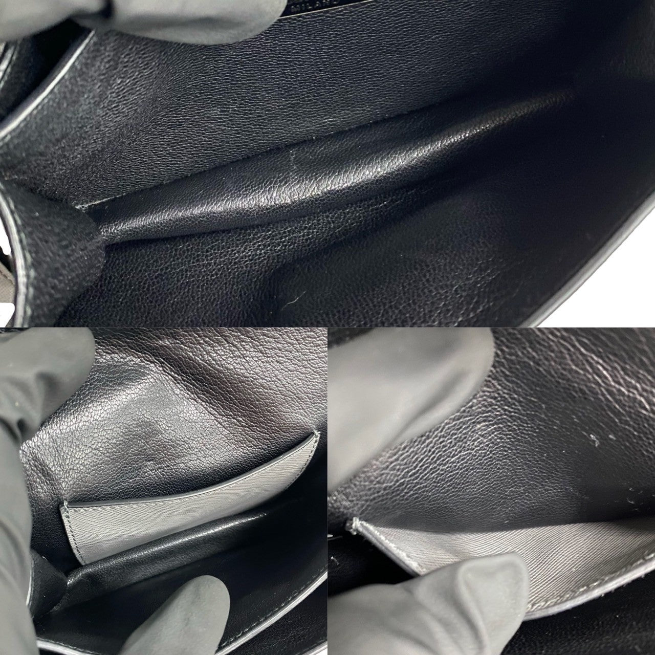 PRADA Shoulder Bag leather gray