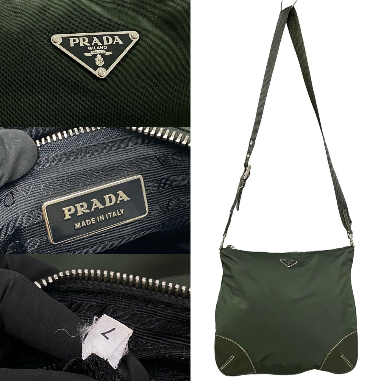 PRADA Shoulder Bag Nylon khaki