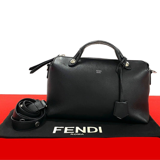 FENDI Shoulder Bag leather black By the way small