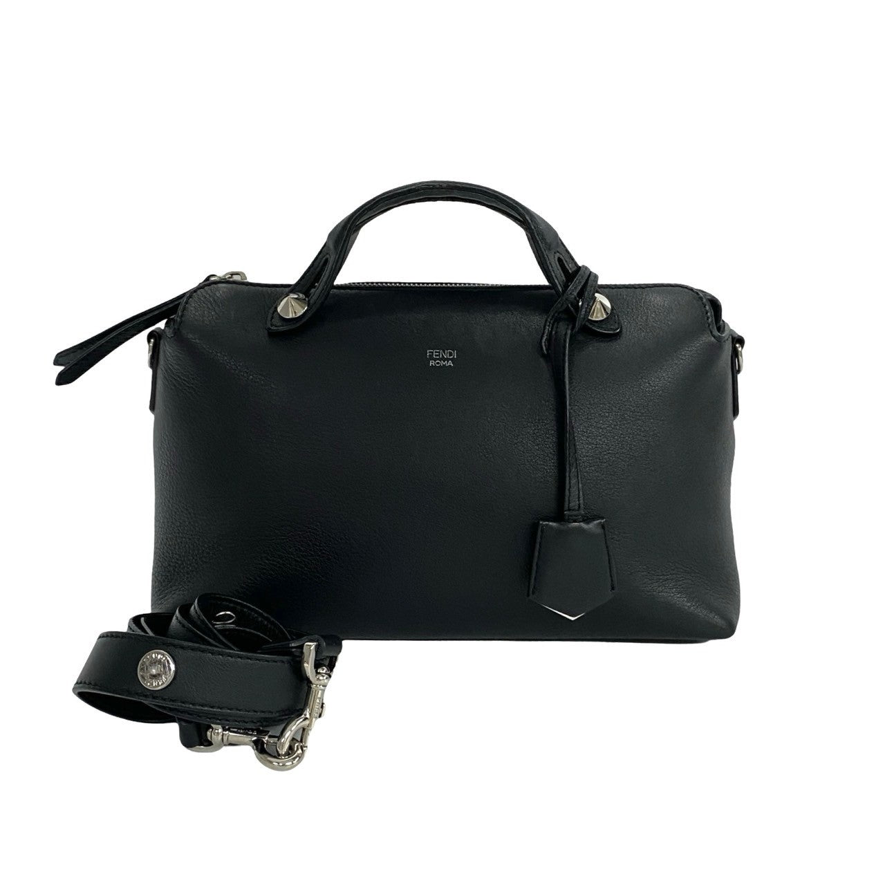 FENDI Shoulder Bag leather black By the way small