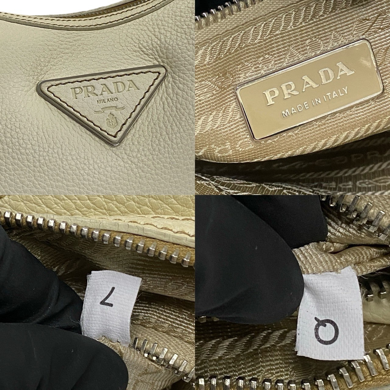 PRADA Shoulder Bag leather white