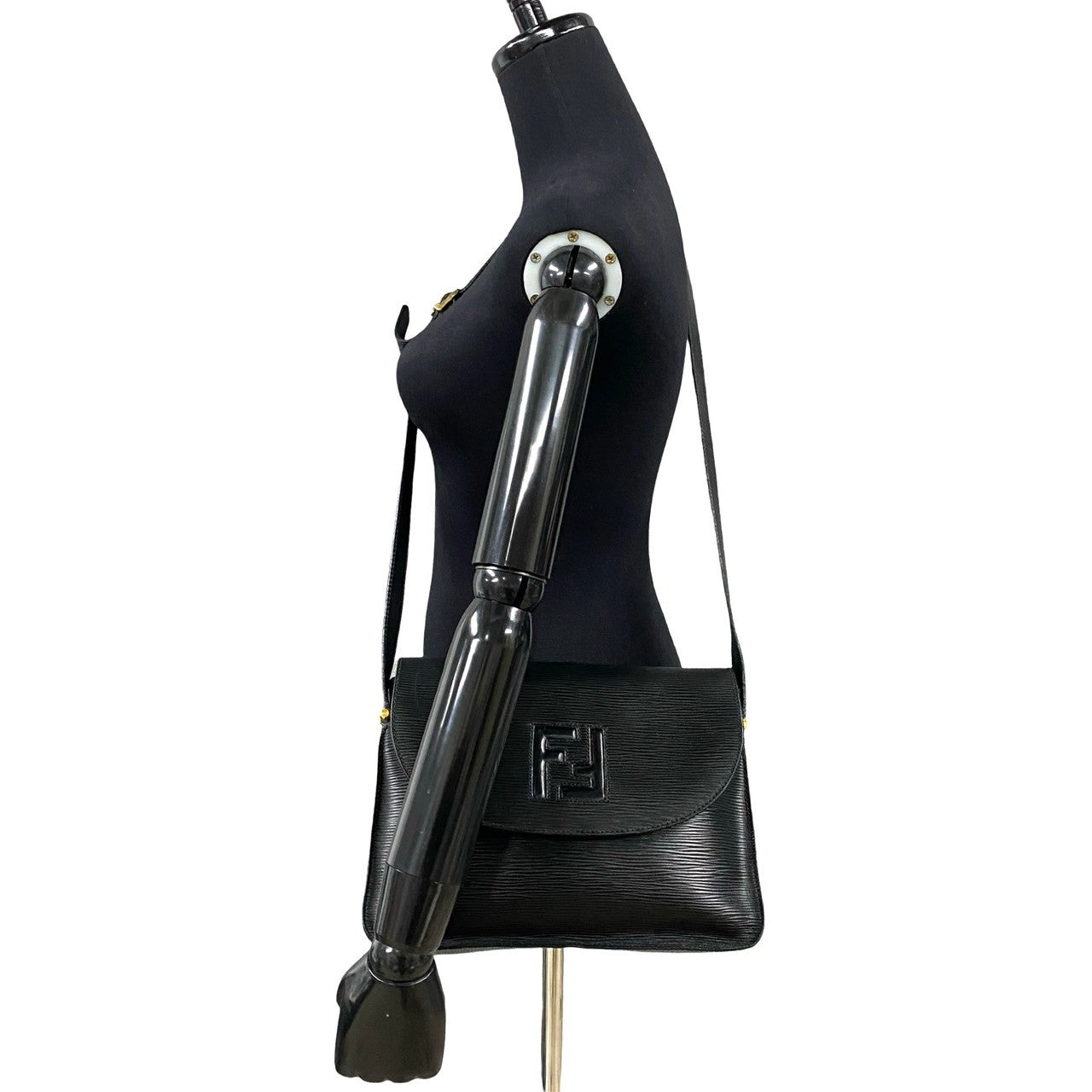 FENDI Shoulder Bag leather black