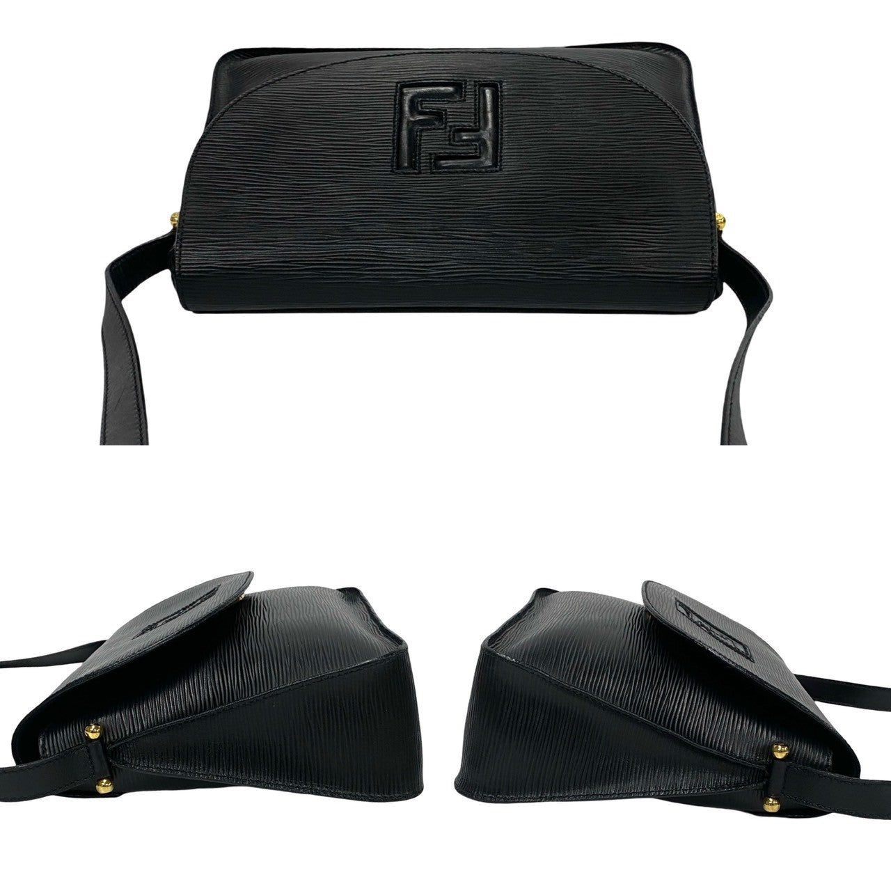 FENDI Shoulder Bag leather black