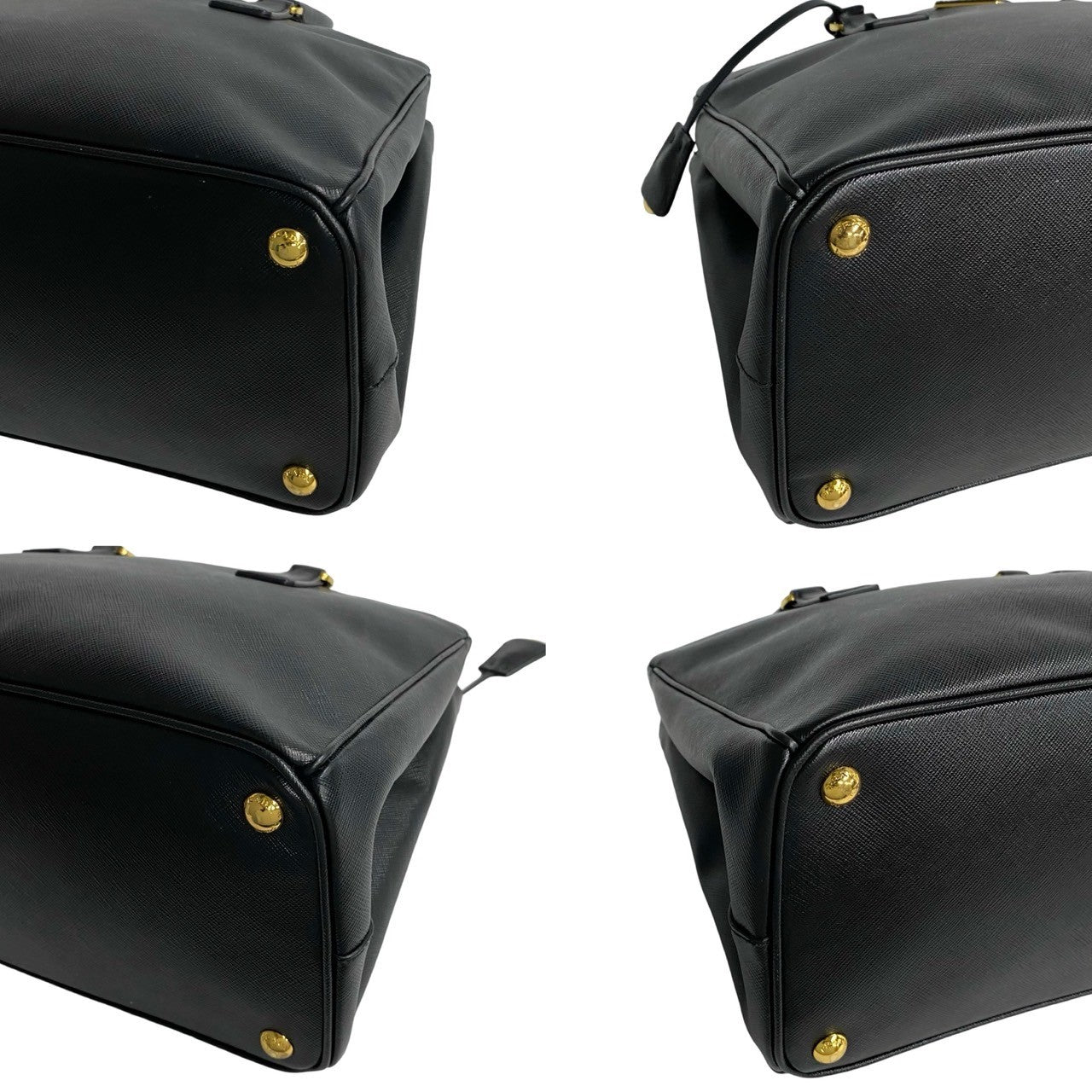 PRADA Shoulder Bag leather black Galleria