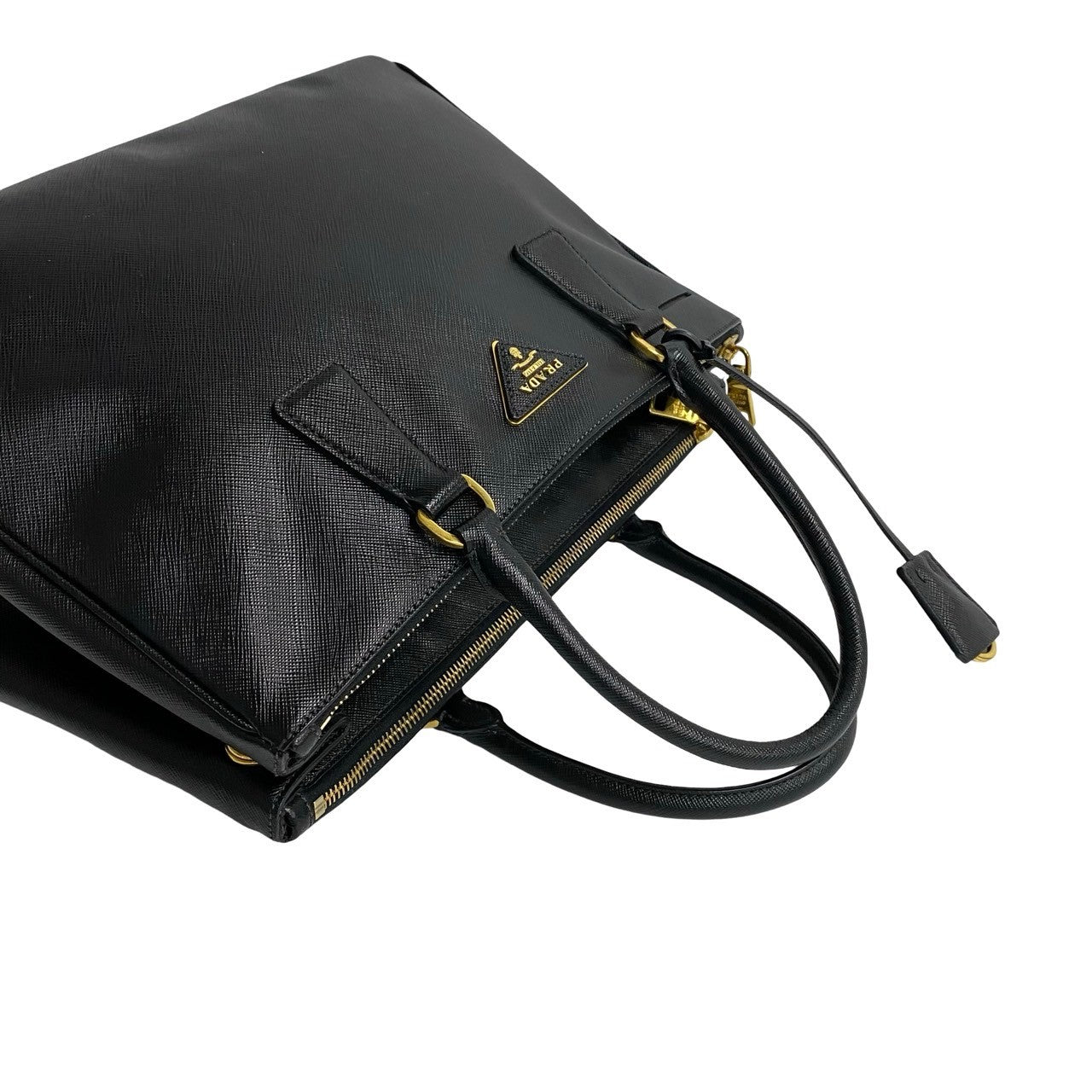 PRADA Shoulder Bag leather black Galleria