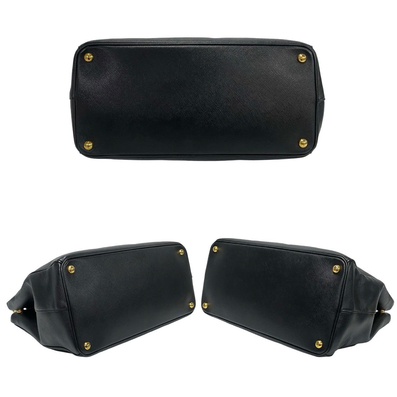 PRADA Shoulder Bag leather black Galleria