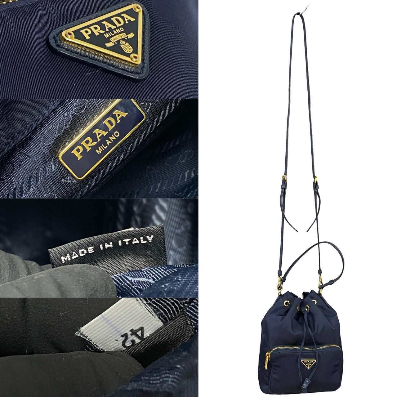 PRADA Shoulder Bag Nylon Navy