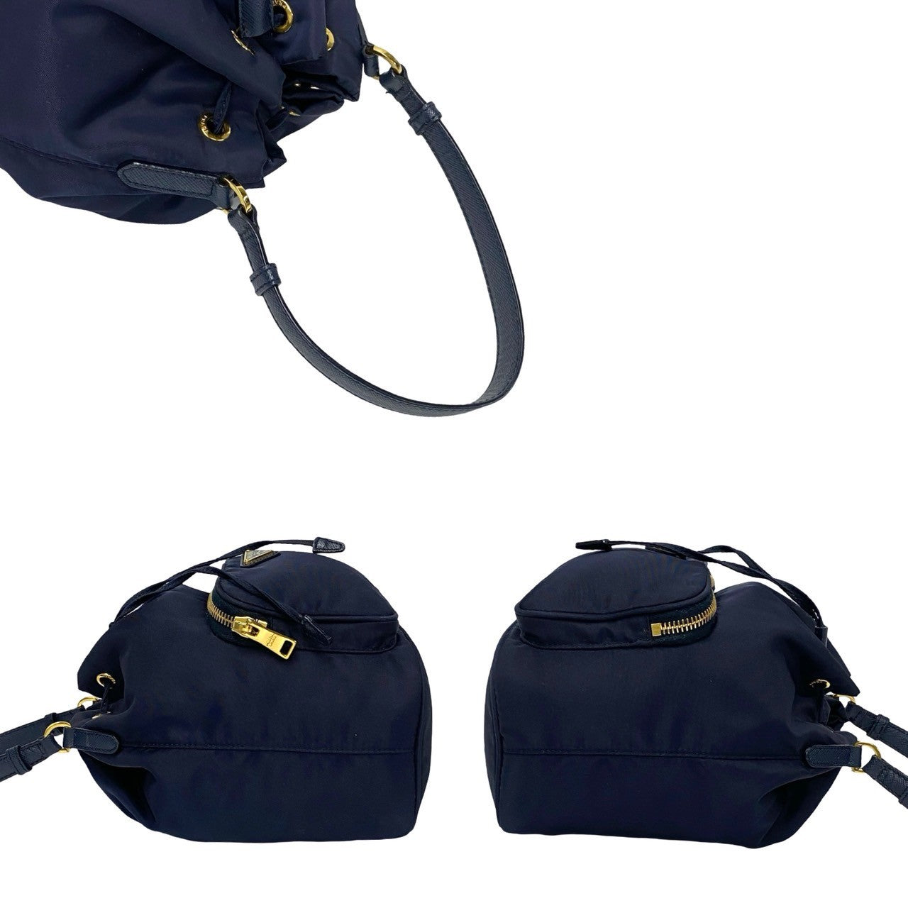 PRADA Shoulder Bag Nylon Navy