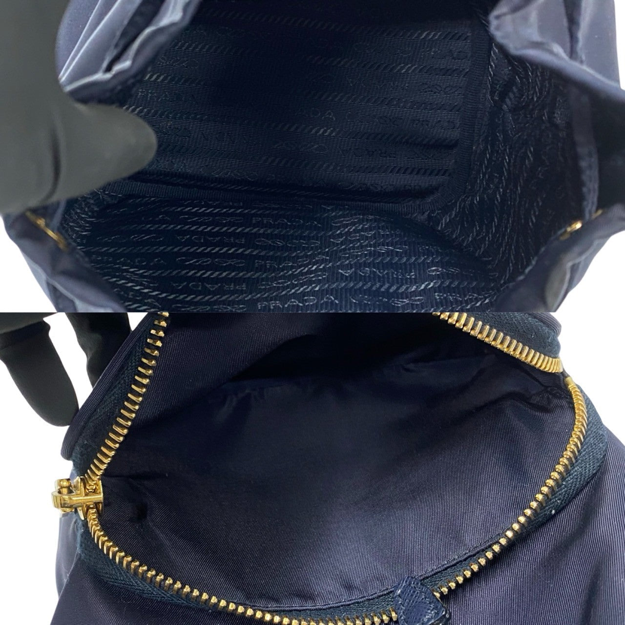 PRADA Shoulder Bag Nylon Navy