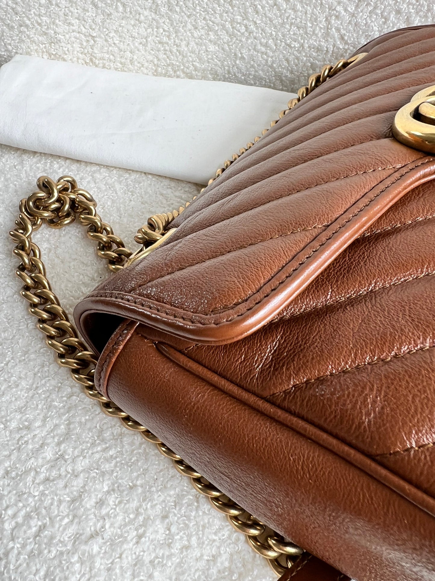 Gucci GG Brown Marmont Small Shoulder Bag