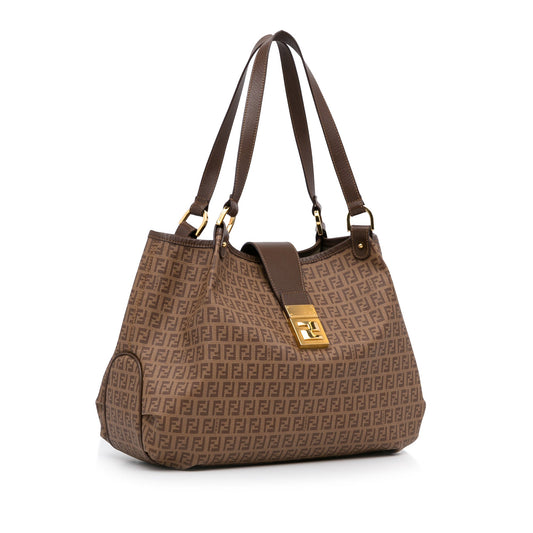 Brown Fendi Zucchino Spalmati Chiusura Tote