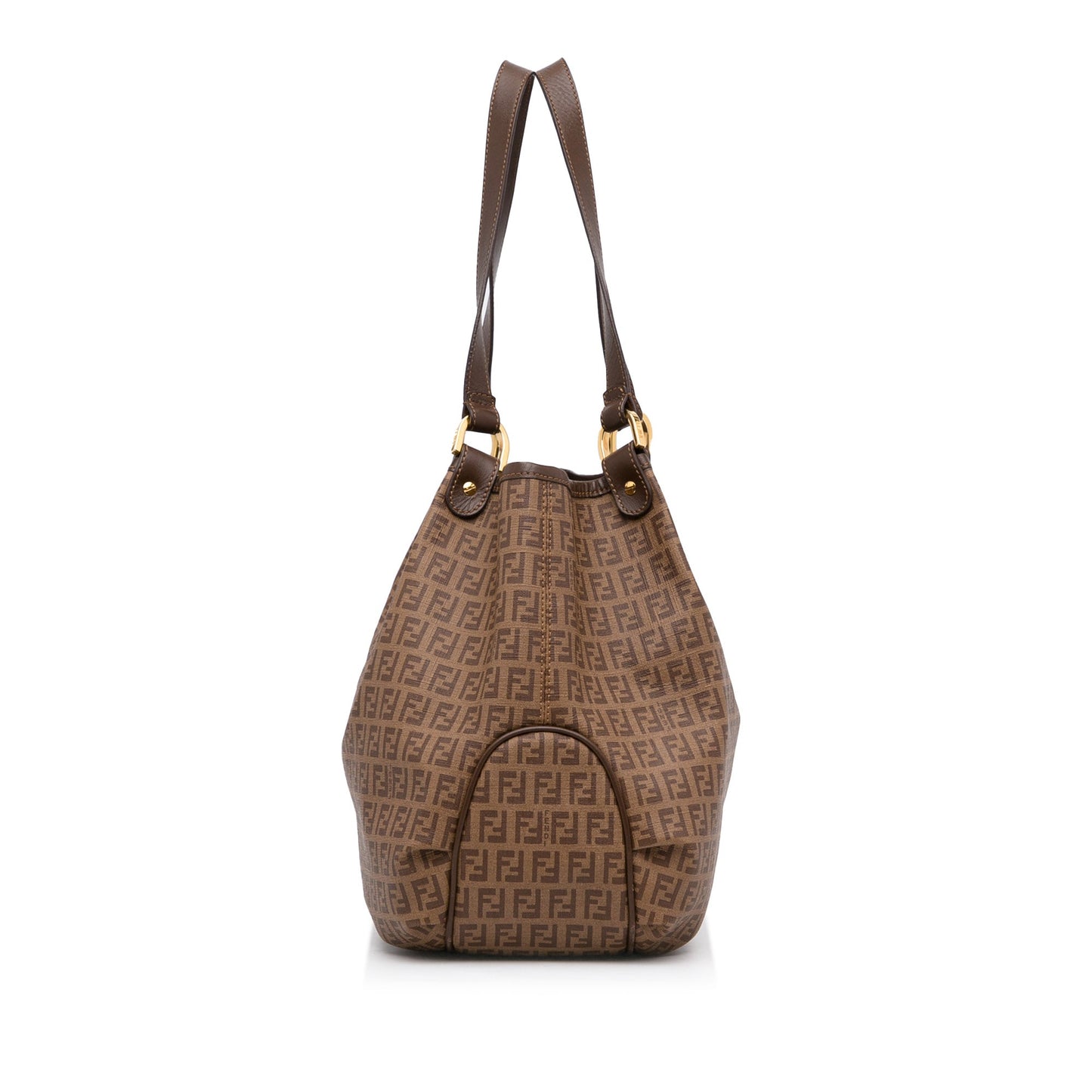 Brown Fendi Zucchino Spalmati Chiusura Tote