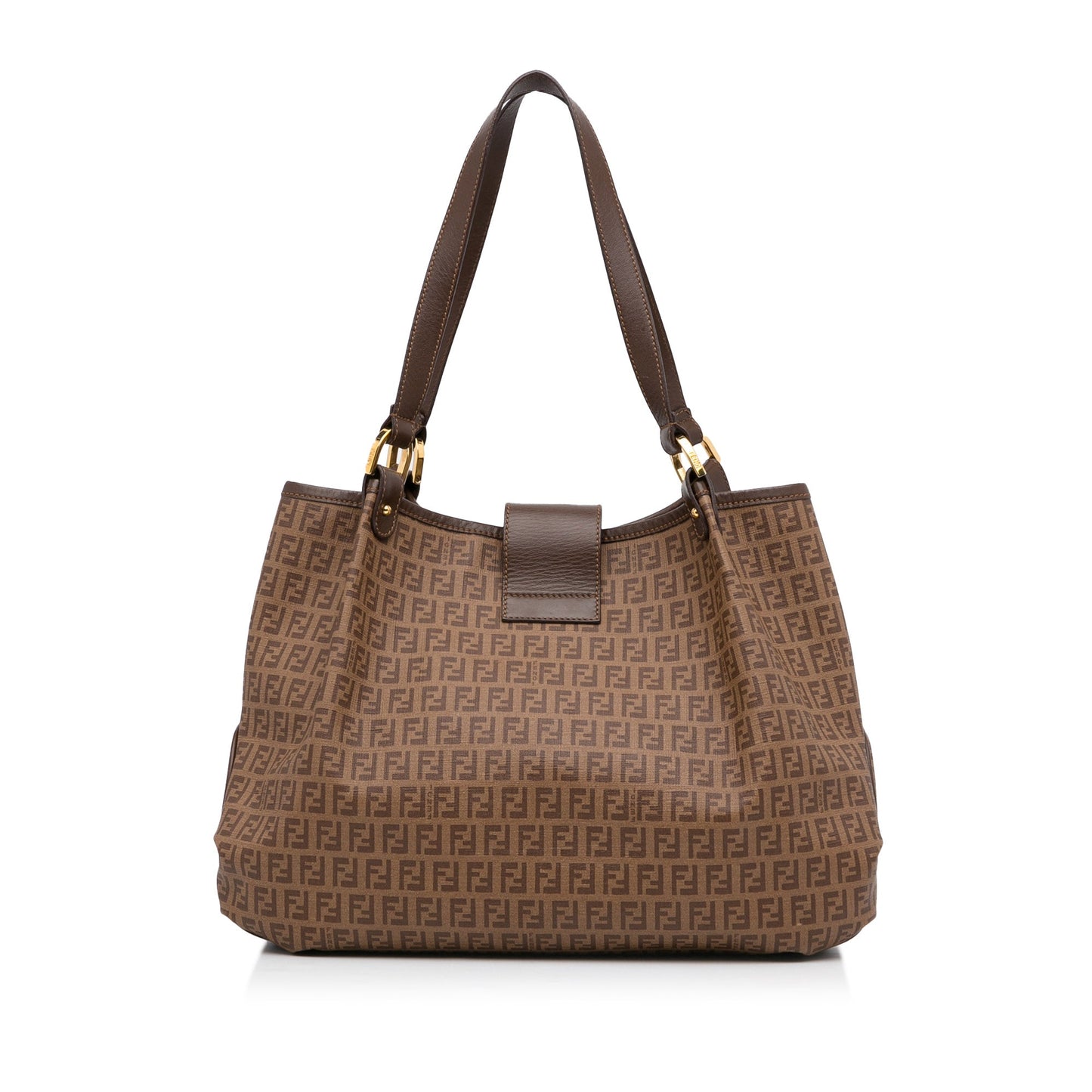 Brown Fendi Zucchino Spalmati Chiusura Tote