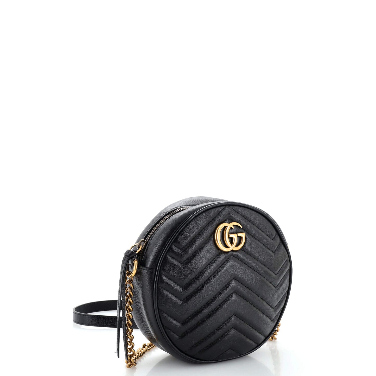 GG Marmont Round Shoulder Bag Matelasse Leather Mini