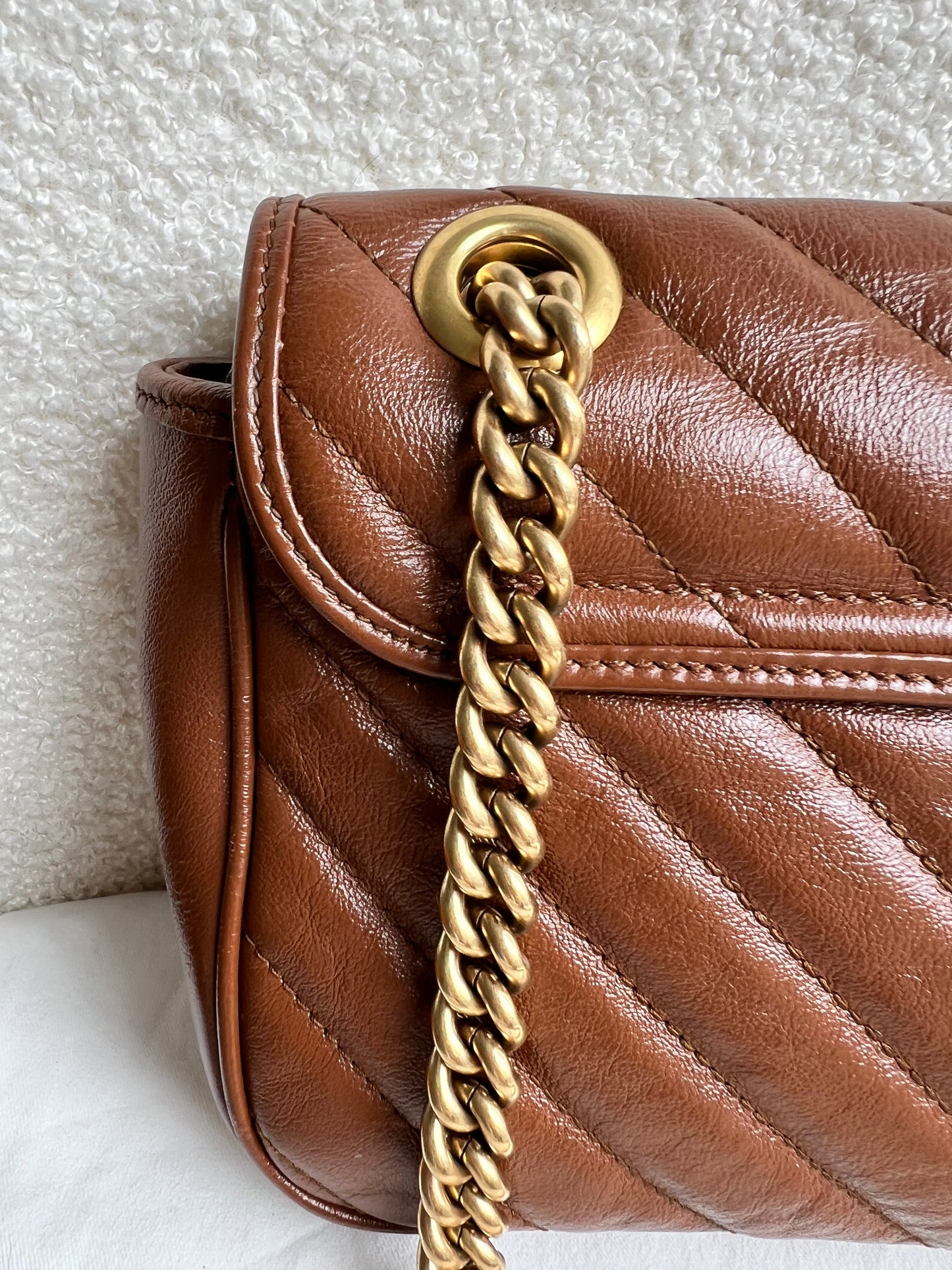 Gucci GG Brown Marmont Small Shoulder Bag