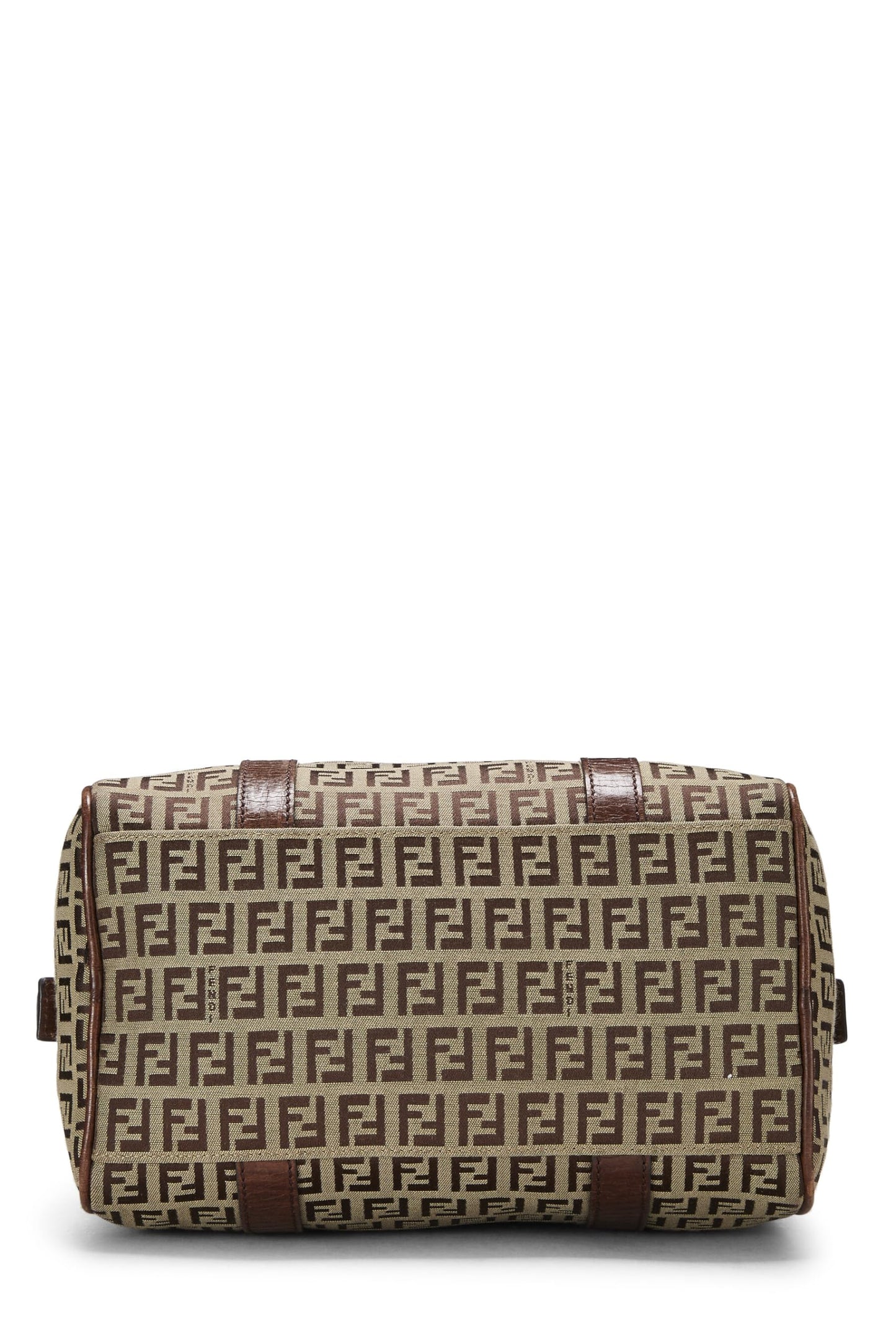 Fendi,  Brown Zucchino Canvas Boston Bag Mini, Brown