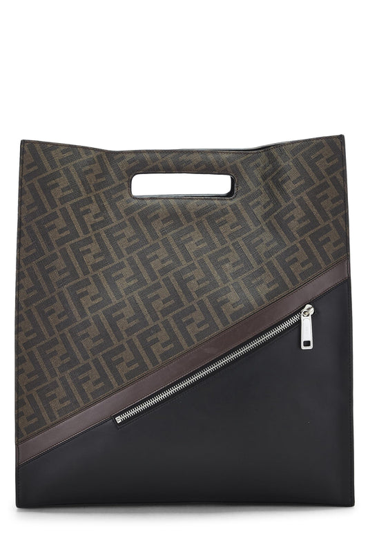 Fendi,  Brown Zucca Coated Canvas Tote, Black