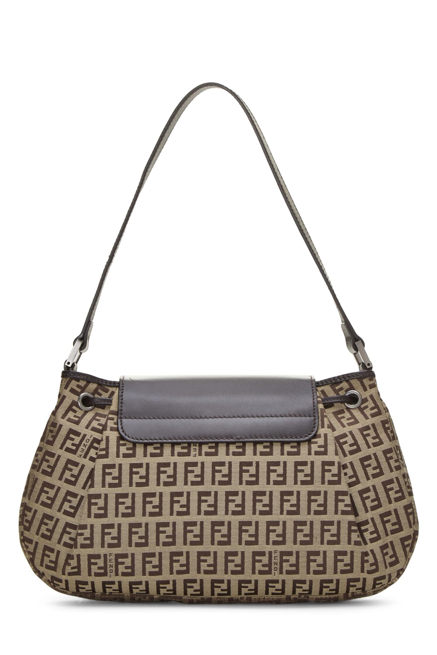 Fendi,  Brown Zucchino Canvas Shoulder Bag, Brown