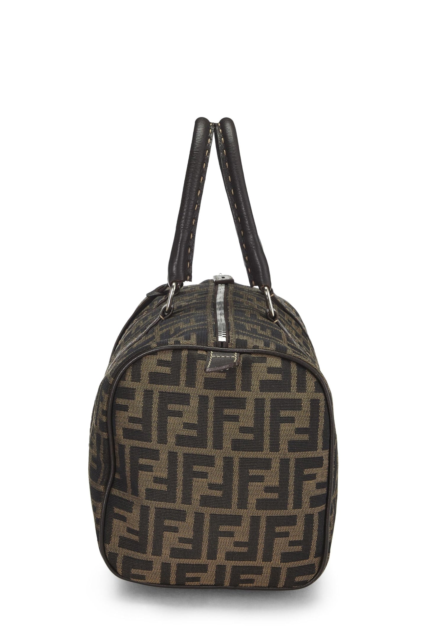 Fendi,  Zucca Canvas Selleria Handbag Medium, Brown