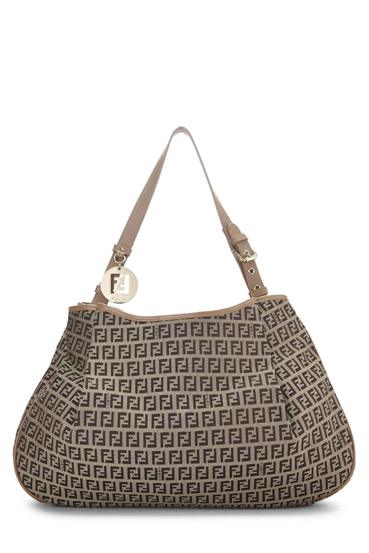 Fendi,  Brown Zucchino Shoulder Bag Large, Brown