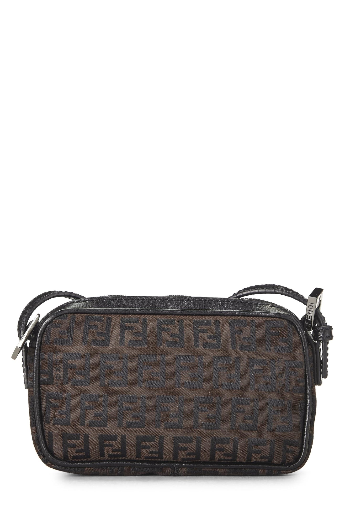 Fendi,  Brown Zucchino Canvas Crossbody Mini, Brown