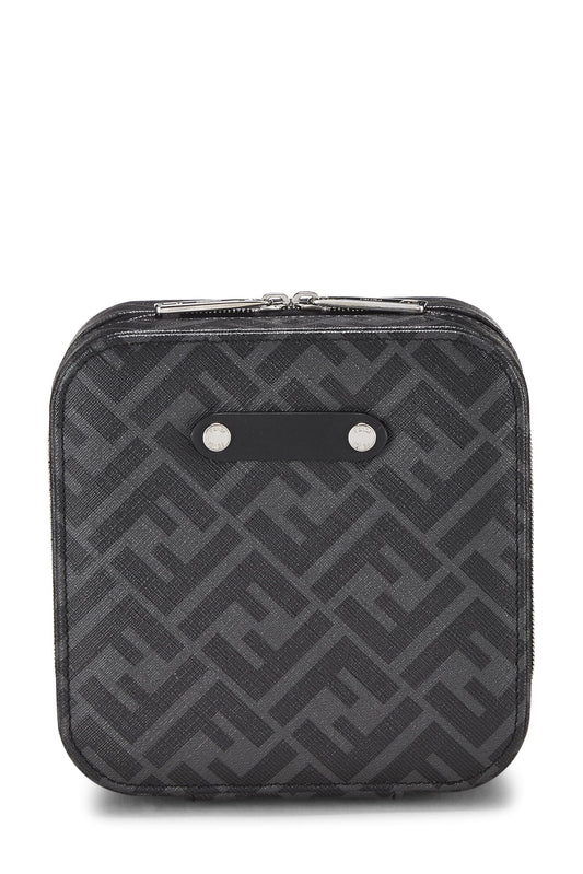 Fendi,  Grey Zucca Jewelry Case, Black