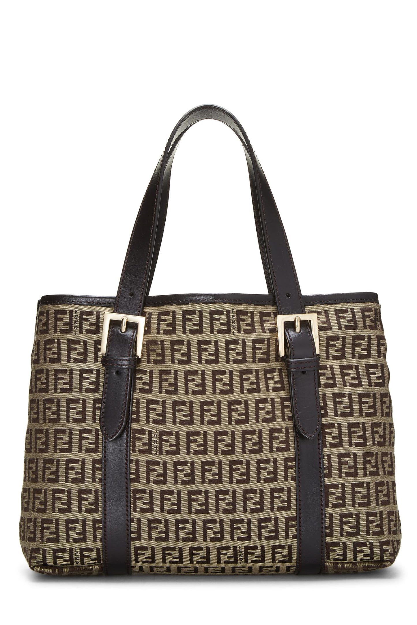 Fendi,  Brown Zucchino Canvas Handbag Small, Brown