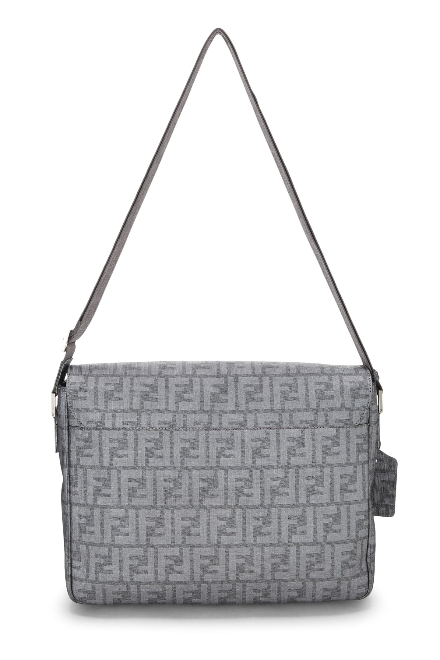 Fendi,  Grey Zucca Coated Canvas Messenger Large, Grey