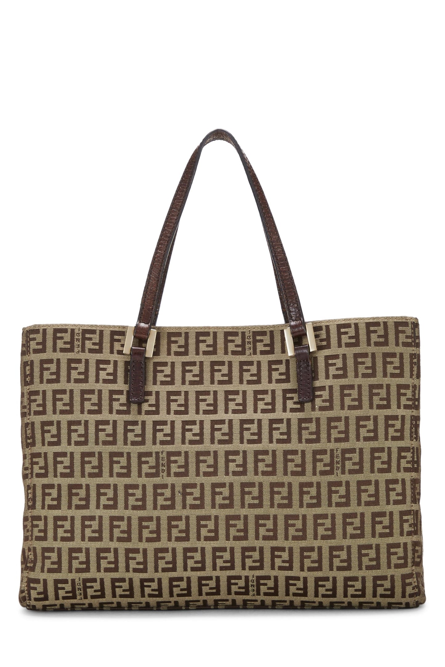 Fendi,  Brown Zucchino Canvas Tote Small, Brown