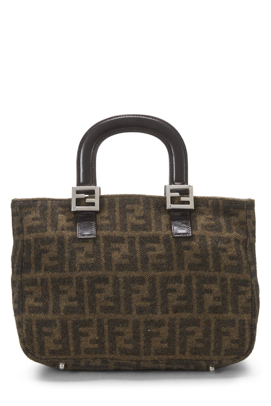 Fendi,  Brown Zucca Wool Handbag, Brown