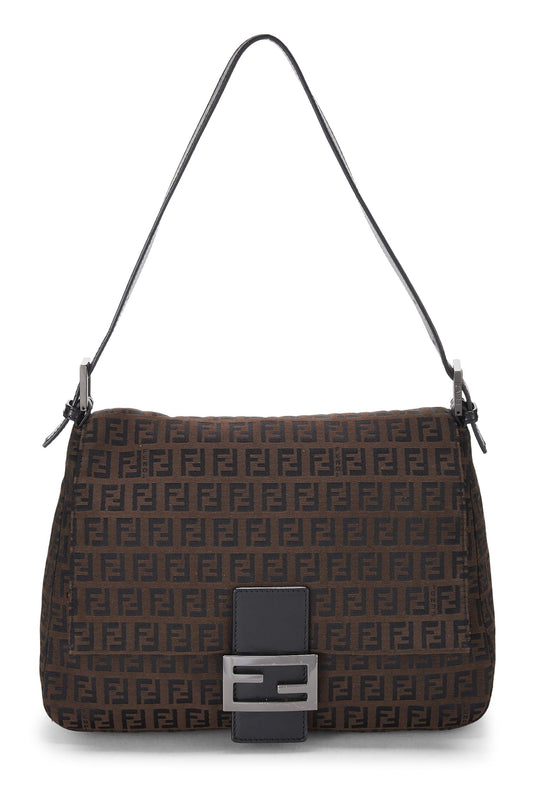 Fendi,  Brown Zucchino Coated Canvas Mama, Brown