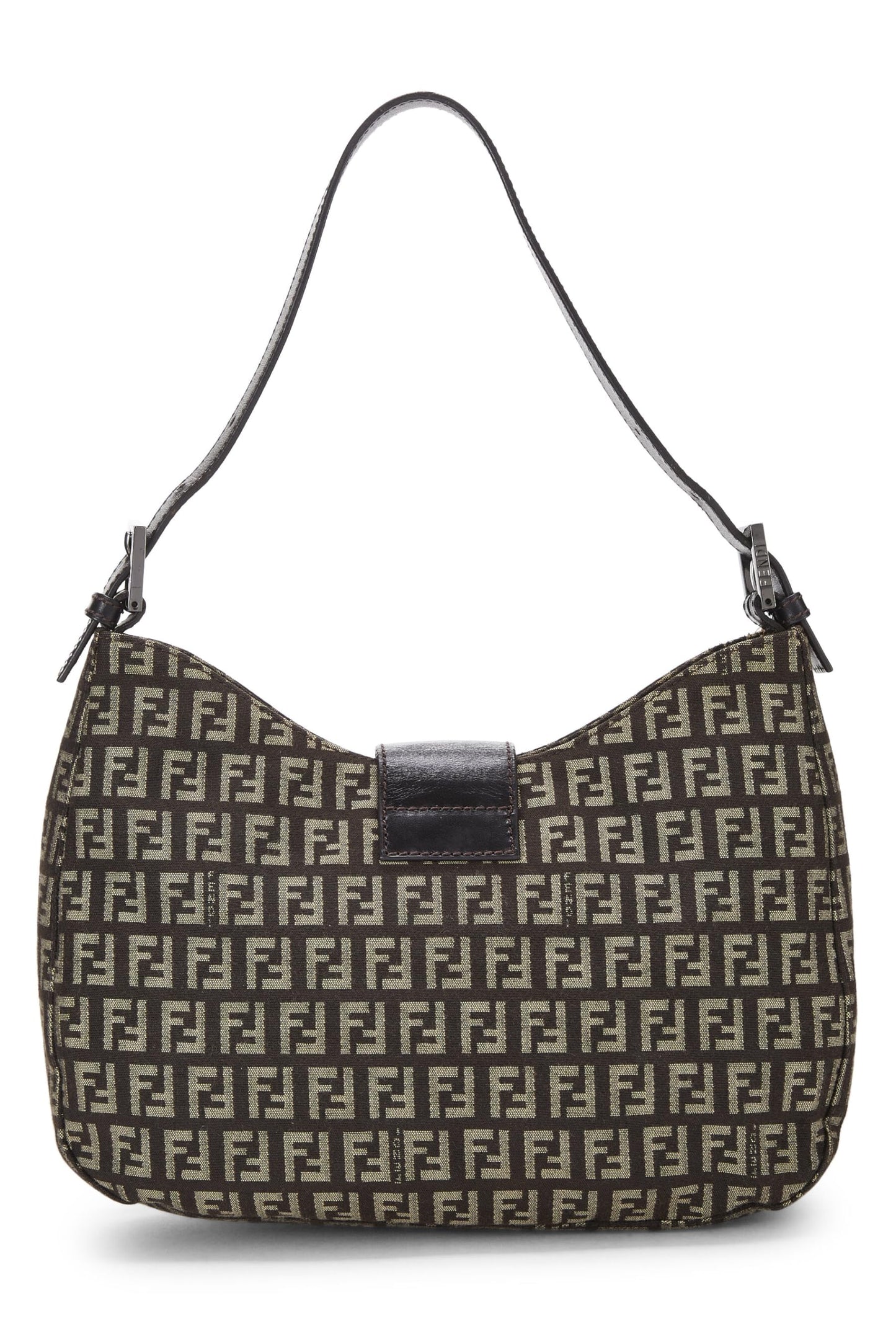 Fendi,  Brown Zucchino Canvas Shoulder Bag, Brown