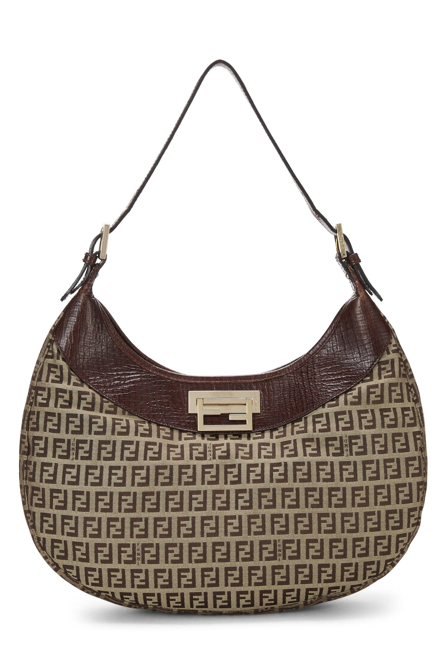 Fendi,  Brown Zucchino Canvas Hobo Bag, Brown