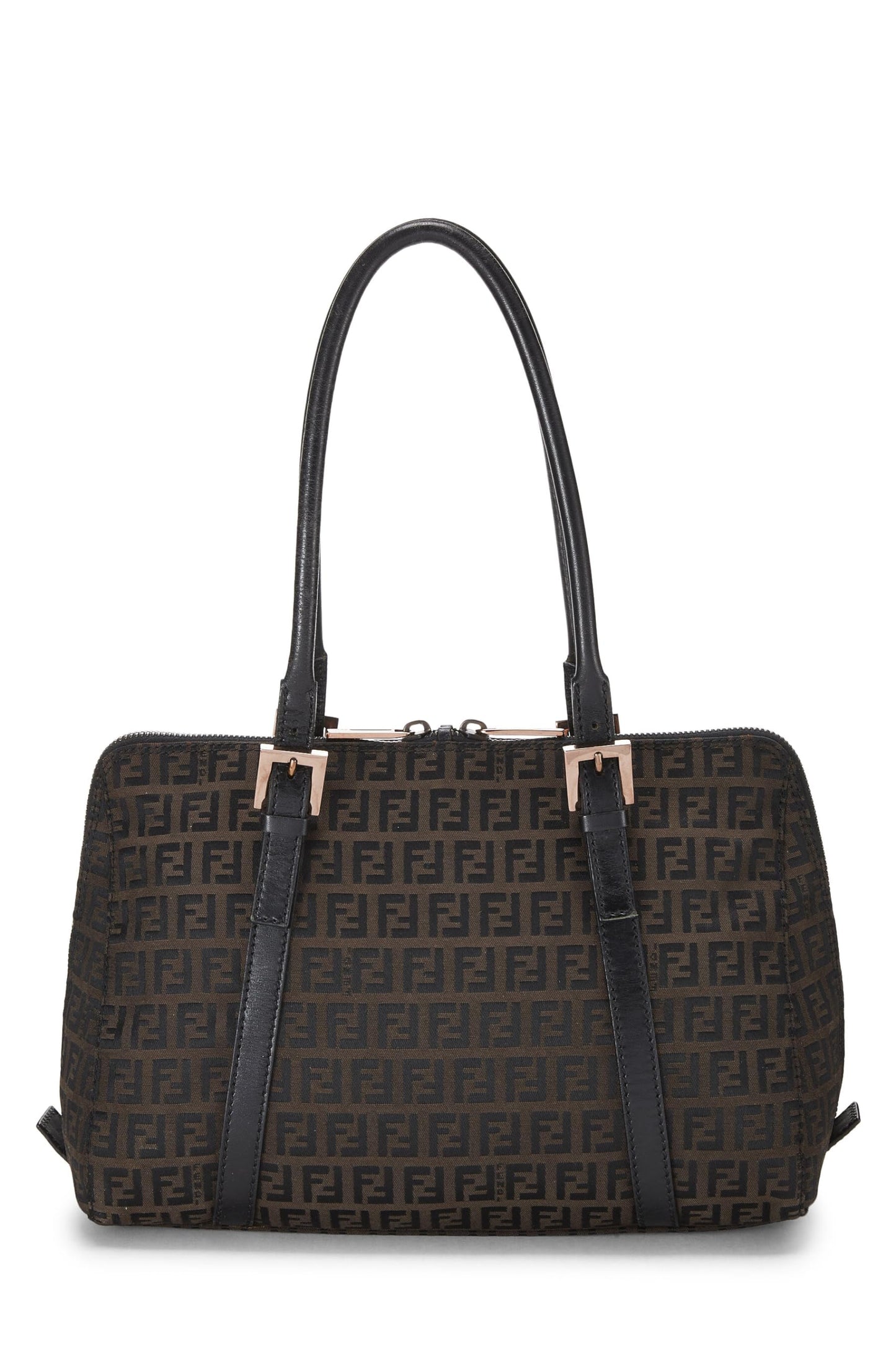 Fendi,  Brown Zucchino Canvas Shoulder Bag, Brown