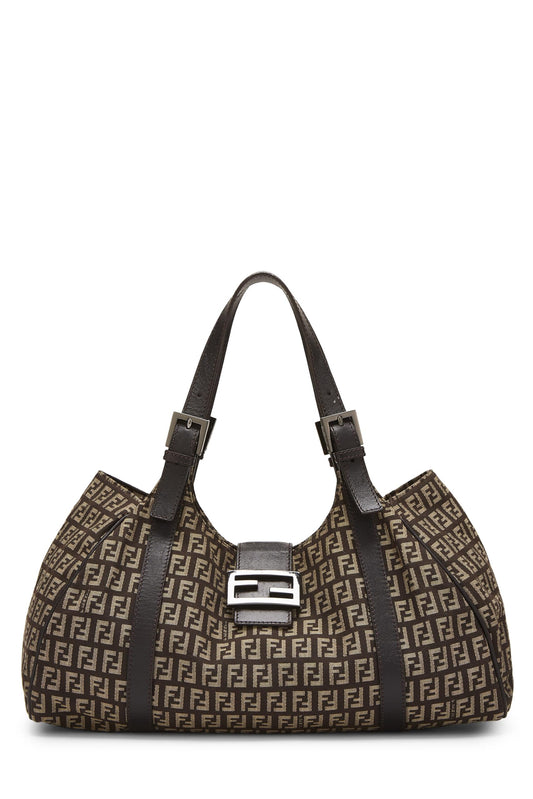 Fendi,  Brown Zucchino Canvas Tote, Brown