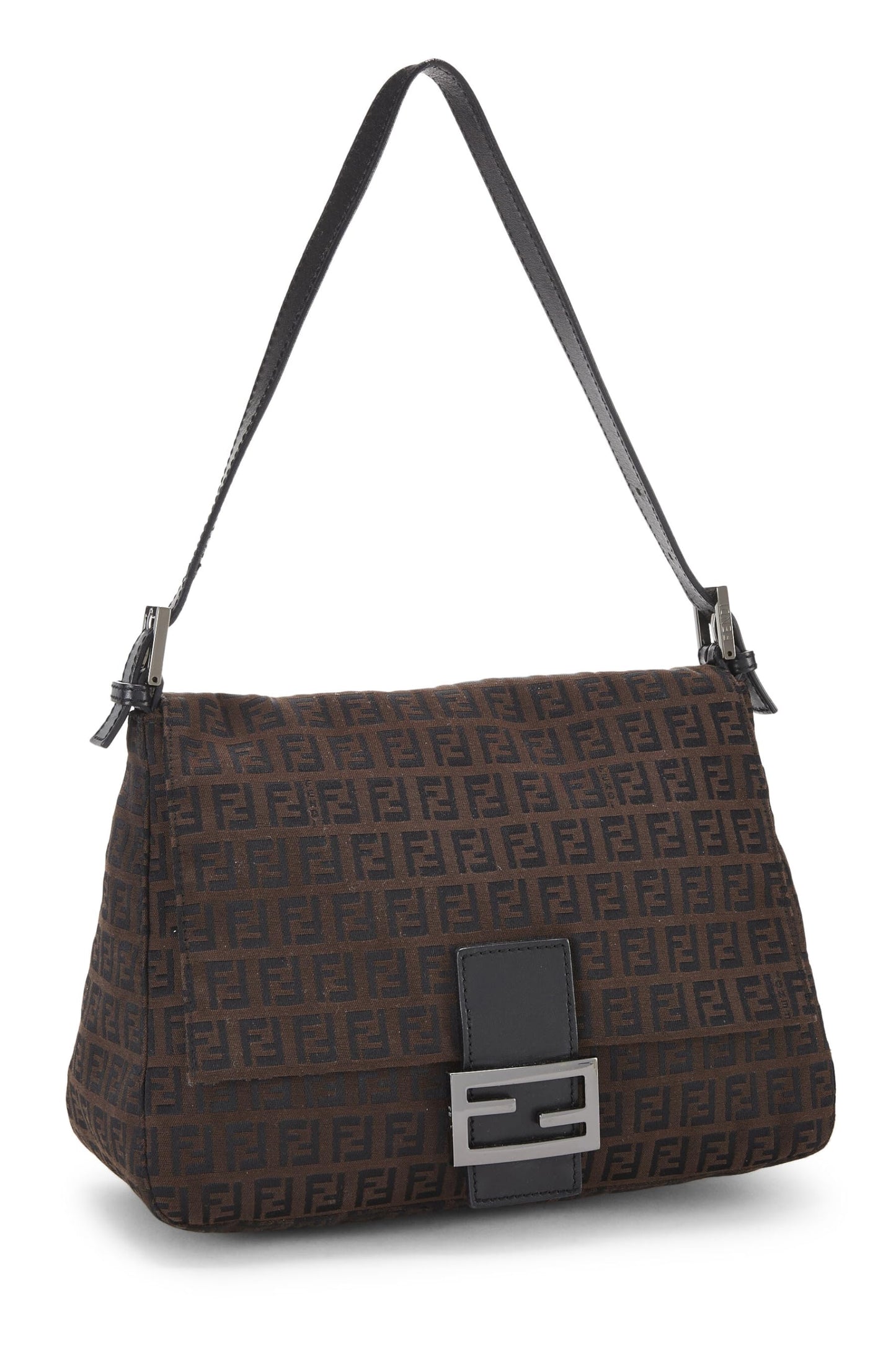 Fendi,  Brown Zucchino Canvas Mama, Black