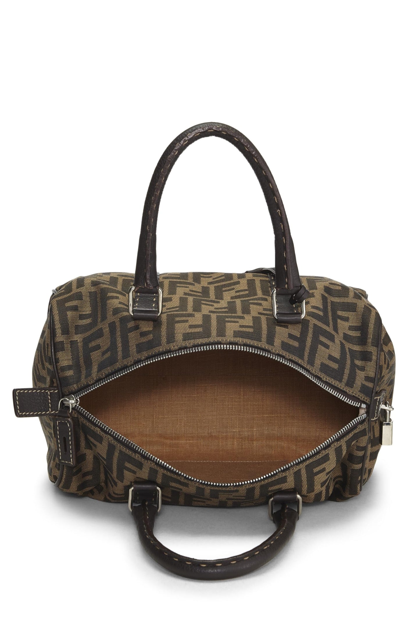 Fendi,  Zucca Canvas Selleria Handbag Medium, Brown