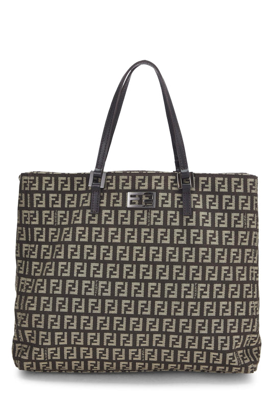 Fendi,  Brown Zucchino Canvas Tote, Brown