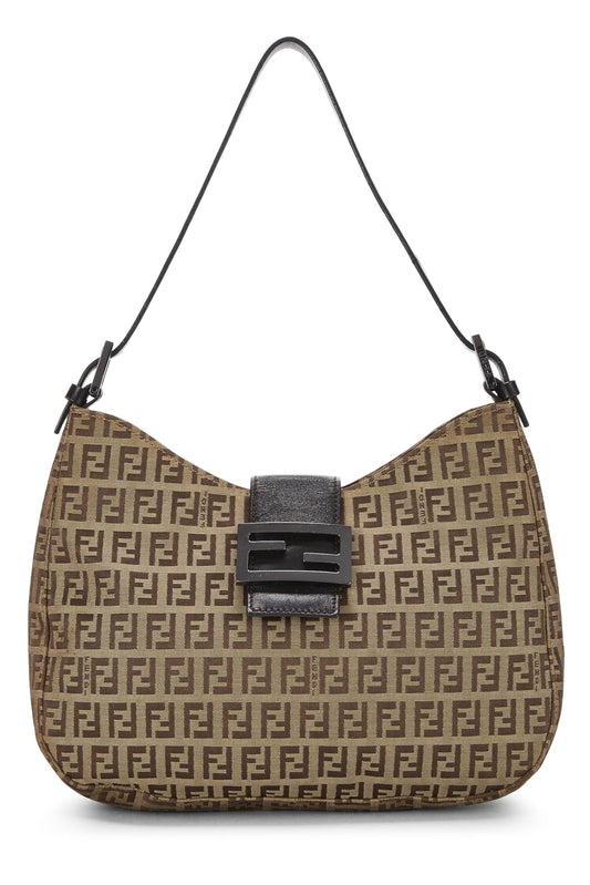 Fendi,  Brown Zucchino Shoulder Bag, Brown