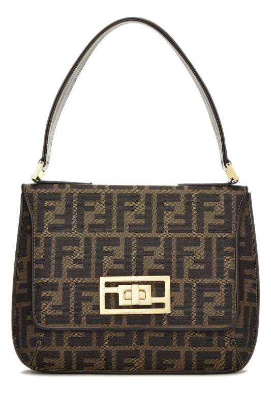 Fendi,  Brown Zucca Canvas Shoulder Bag, Brown