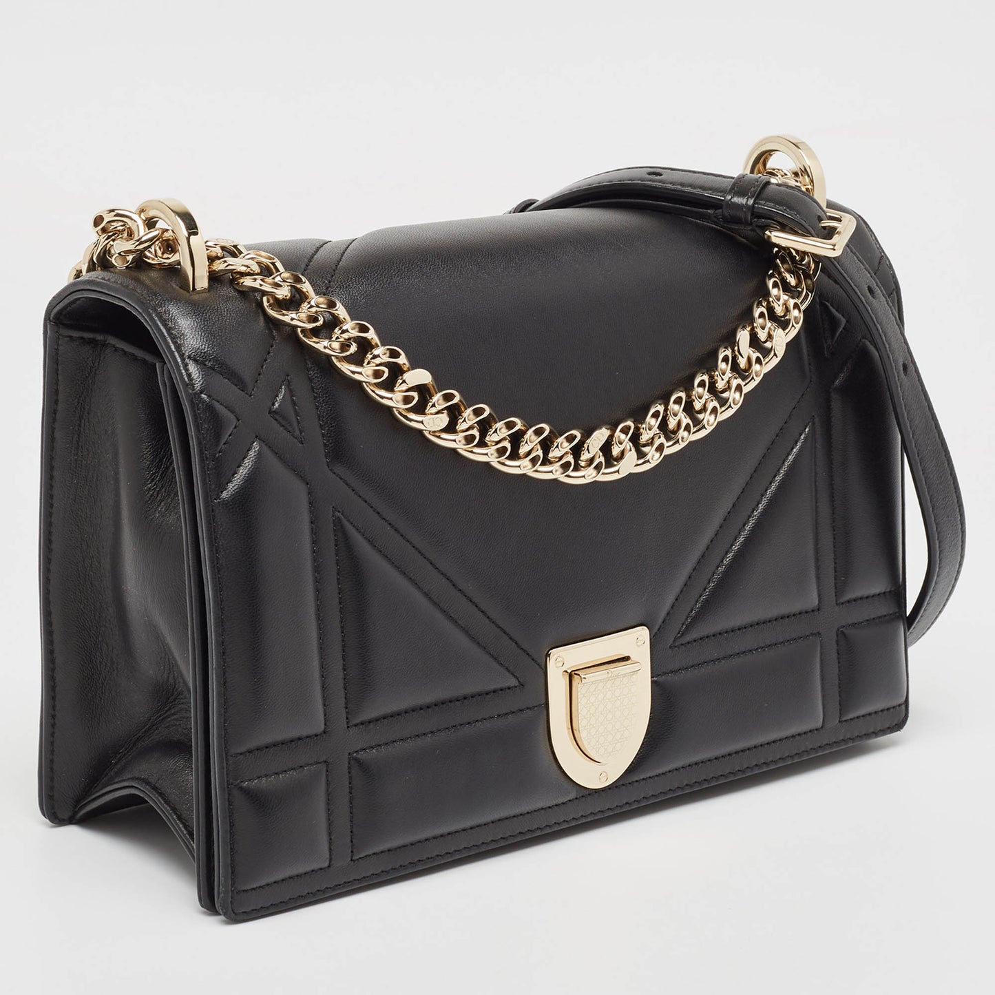 Dior  Leather Medium Diorama Flap Shoulder Bag