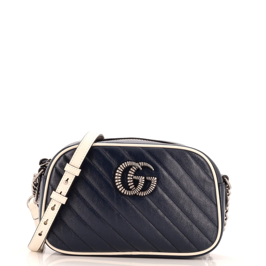 GG Marmont Shoulder Bag Diagonal Quilted Leather Small