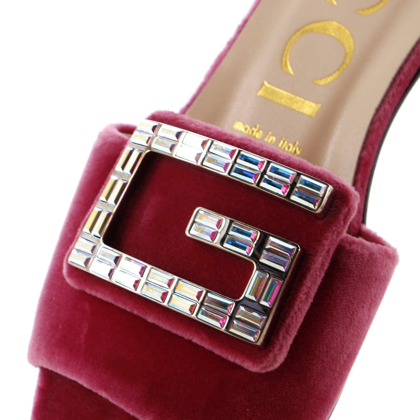 Women's Madelyn Slide Sandals Velvet with Crystals