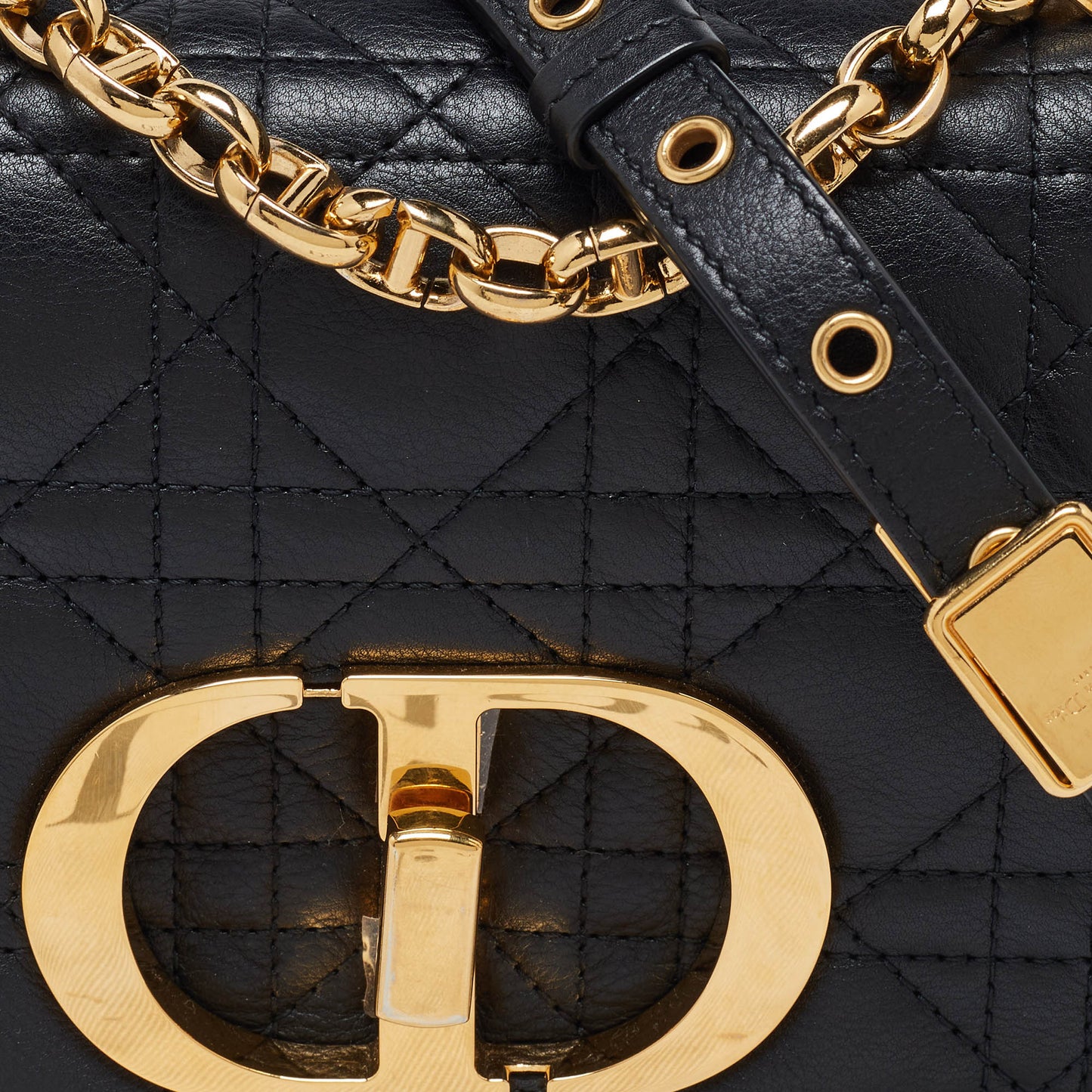 Dior  Cannage Leather Small Caro Shoulder Bag