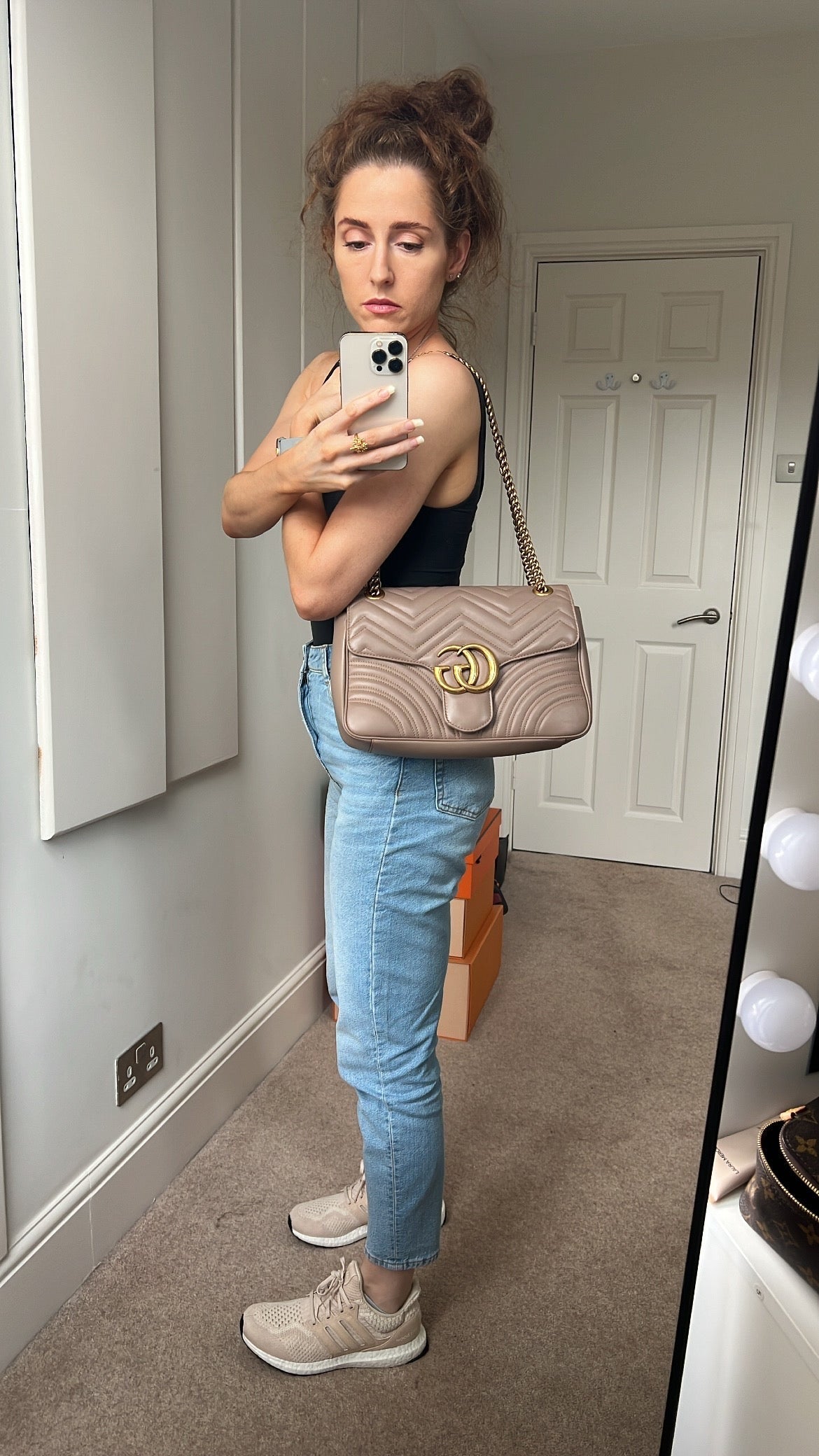 Gucci GG Dusty Pink Marmont Medium Shoulder Bag