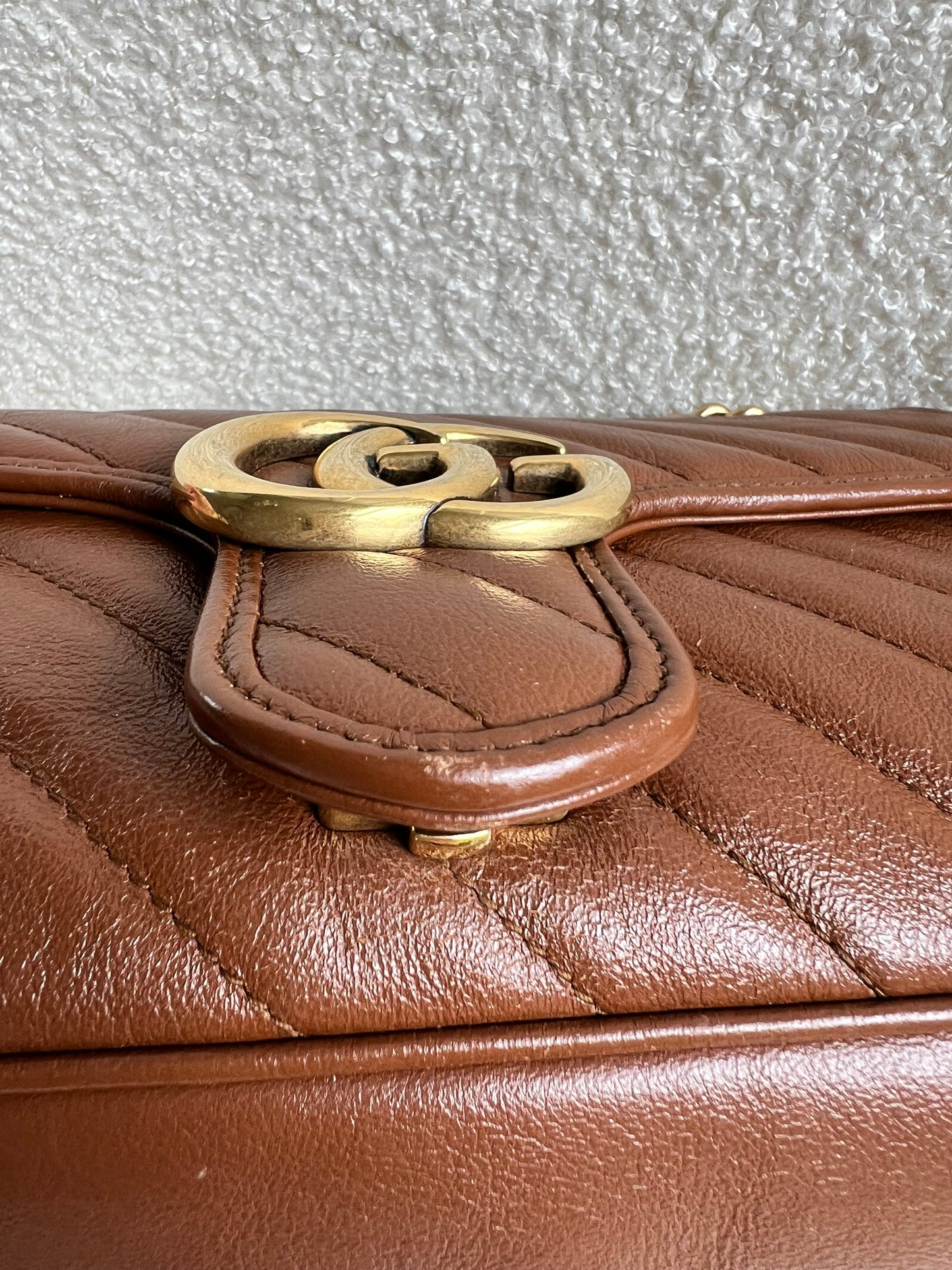 Gucci GG Brown Marmont Small Shoulder Bag